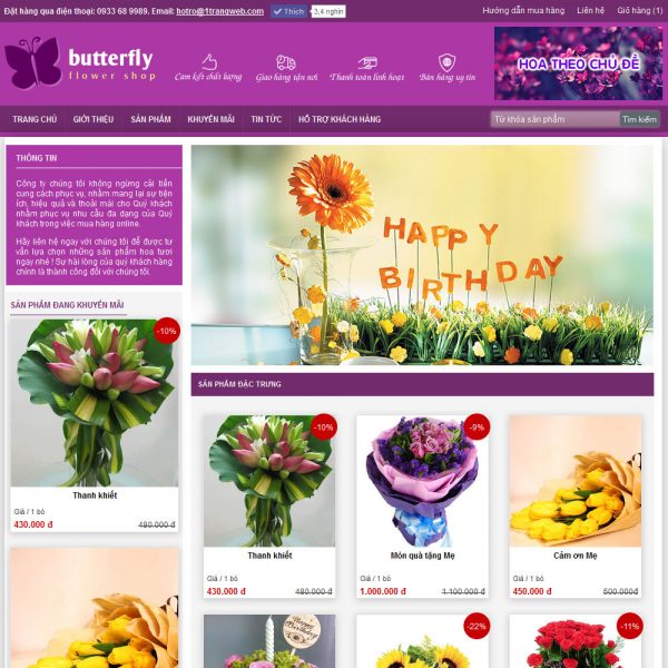 Thiết kế website bán hoa 2
