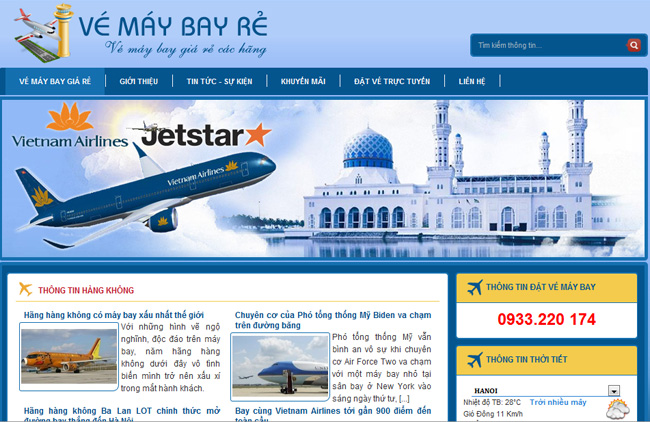 Thiết kế website bán vé máy bay 1