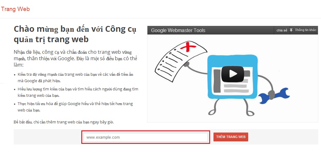 Hướng dẫn cài đặt Google Webmaster Tool 2