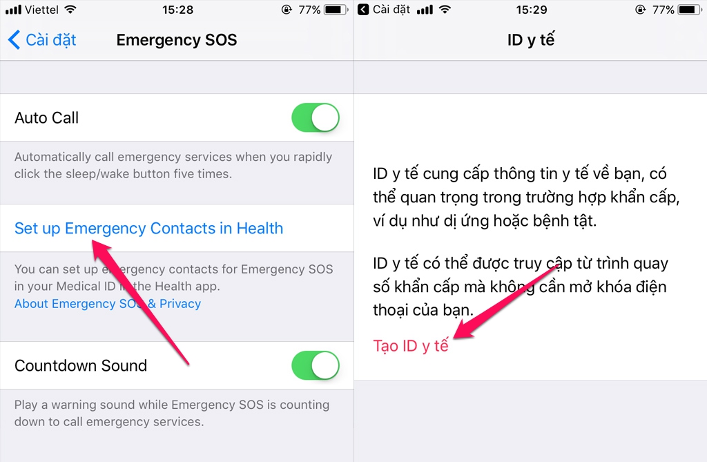 Các bước thiết lập cuộc gọi khẩn cấp trên iOS 11-4