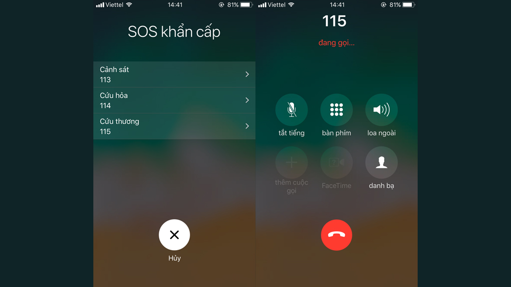 Các bước thiết lập cuộc gọi khẩn cấp trên iOS 11-2