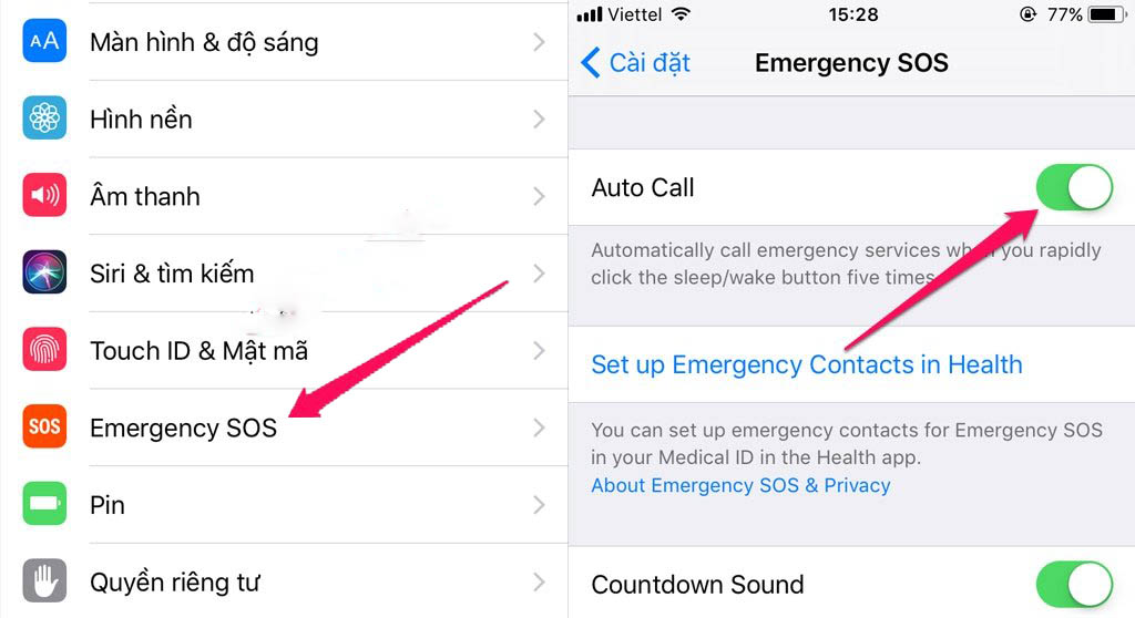 Các bước thiết lập cuộc gọi khẩn cấp trên iOS 11-3