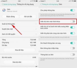 Hiển thị thông báo trên màn hình khóa Oppo 5